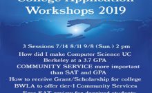 College Application Workshops 7/14, 8/11, 9/8